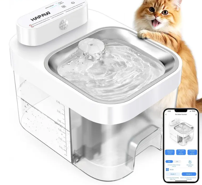 Smart Wi-Fi Cat Water Fountain | 5000mAh Battery, APP Control & Auto Dispenser – Clean & Waste Water Separated