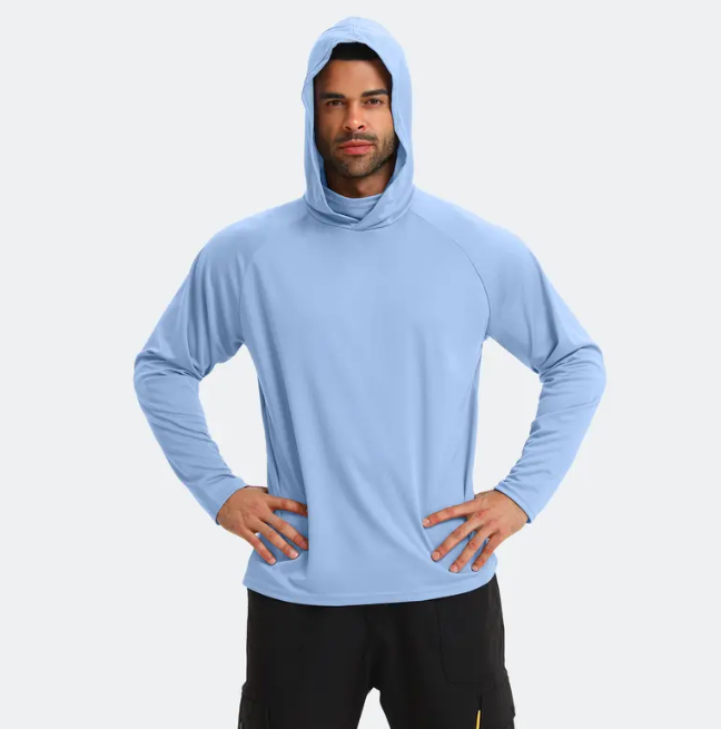 6-Pack Men's Lightweight Hoodie Pullover Set | UPF Sun Protection, Quick-Dry & Breathable | Long Sleeve with Face Mask | Multi-Occasion Casual Tops