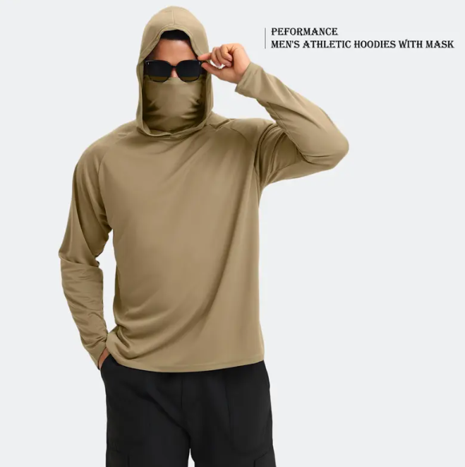 6-Pack Men's Lightweight Hoodie Pullover Set | UPF Sun Protection, Quick-Dry & Breathable | Long Sleeve with Face Mask | Multi-Occasion Casual Tops