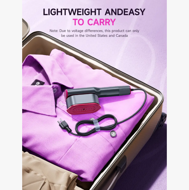 Portable Garment Steamer for Clothes – 7 Mode LED Display, 5s Fast Heat & 90° Swivel Handle