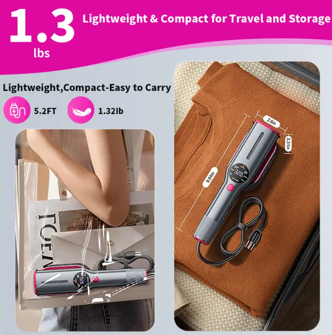 Portable Garment Steamer for Clothes – 7 Mode LED Display, 5s Fast Heat & 90° Swivel Handle