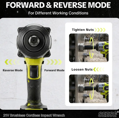 590 FT-LBS High Torque 3-in-1 Cordless Impact Wrench — 21V Dual Battery, LED Light, 9 Sockets & Carrying Case