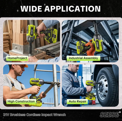 590 FT-LBS High Torque 3-in-1 Cordless Impact Wrench — 21V Dual Battery, LED Light, 9 Sockets & Carrying Case